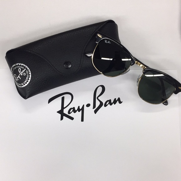 Black Ray Ban Clubmaster Classic Sunglasses - Picture 6 of 9